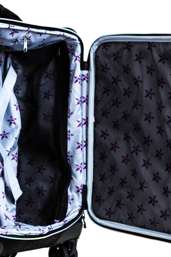 Faux Suede in Black Rebel Dream Luggage with Rainbow Zipper with Rainbow Rebel Mark Studs - Image 2
