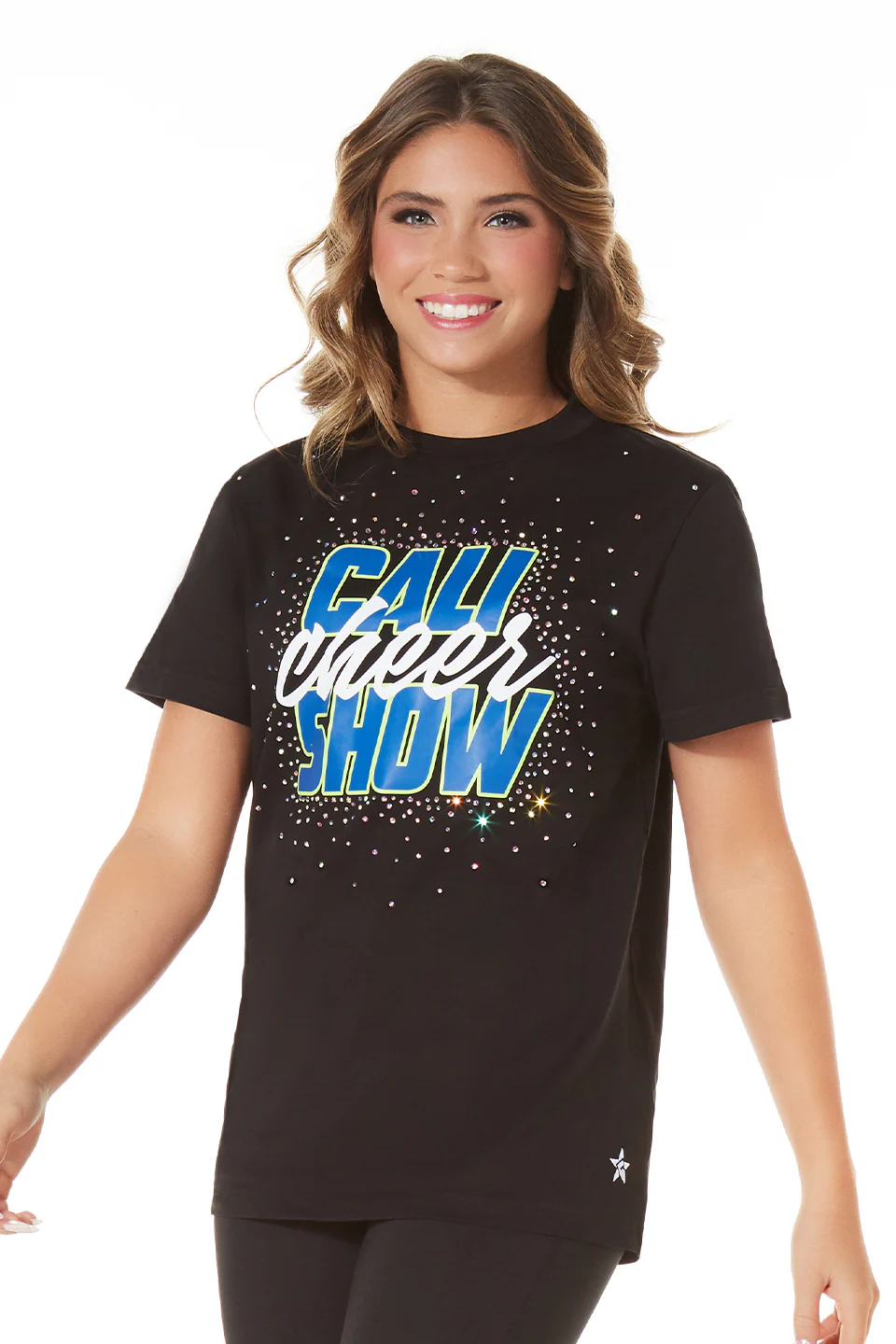 Cali Cheer Show Sparkle Tee in Black - Image 3