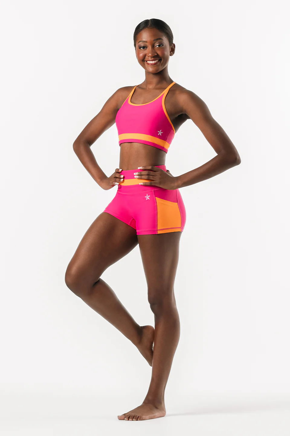 Center Stage Sports Bra in Hyper Pink - Image 3