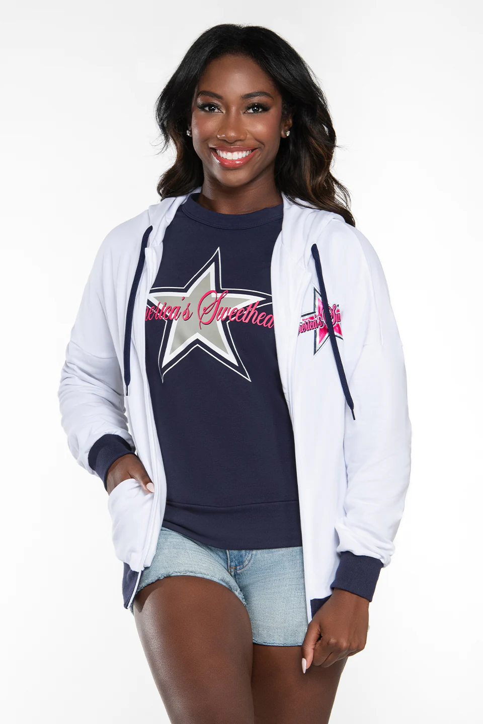 DCC Warm Up Jacket in White - Image 5