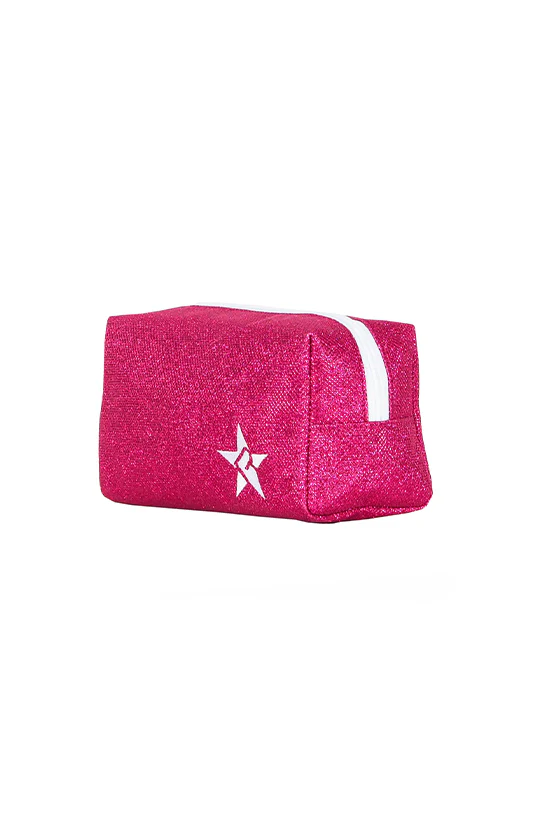 DiamondNet™ in Fuchsia Rebel Makeup Bag with White Zipper - Image 3