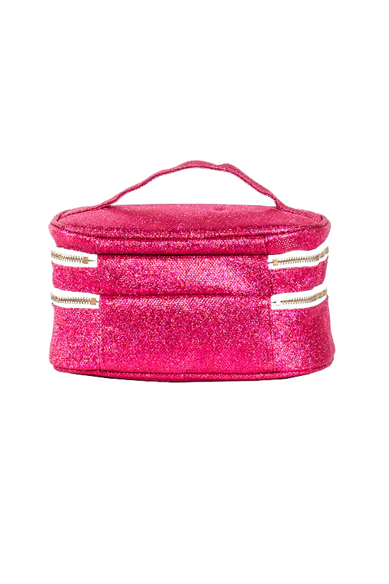 Diamondnet™ in Fuchsia Rebel Glam & Go Travel Case with White Zipper - Image 4