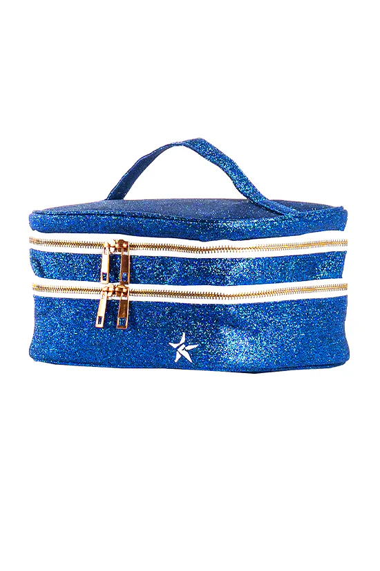 Royal Blue Rebel Glam & Go Travel Case with White Zipper - Image 2
