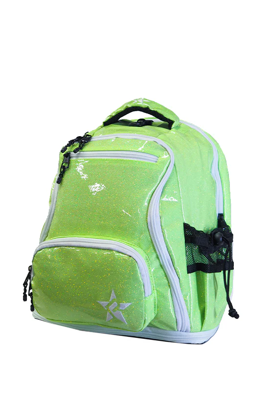 Glossy in Neon Green Rebel Baby Dream Bag with White Zipper - Image 4