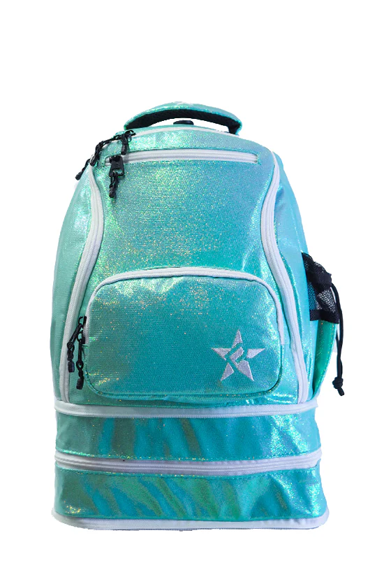 Glossy in Pastel Aqua Rebel Baby Dream Bag with White Zipper - Image 2