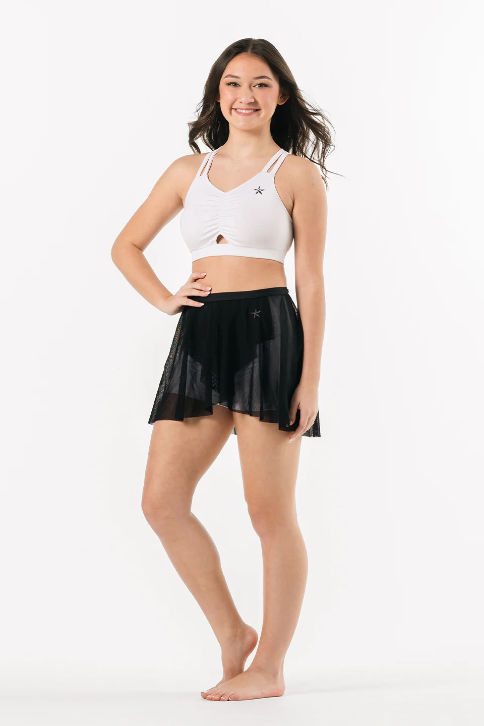 Grace Tie-Front Dance Skirt in Black - Image 4