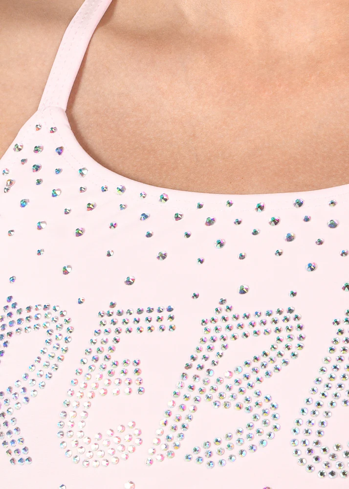 Kadie T-Back Sports Bra in Powder Pink - Image 3