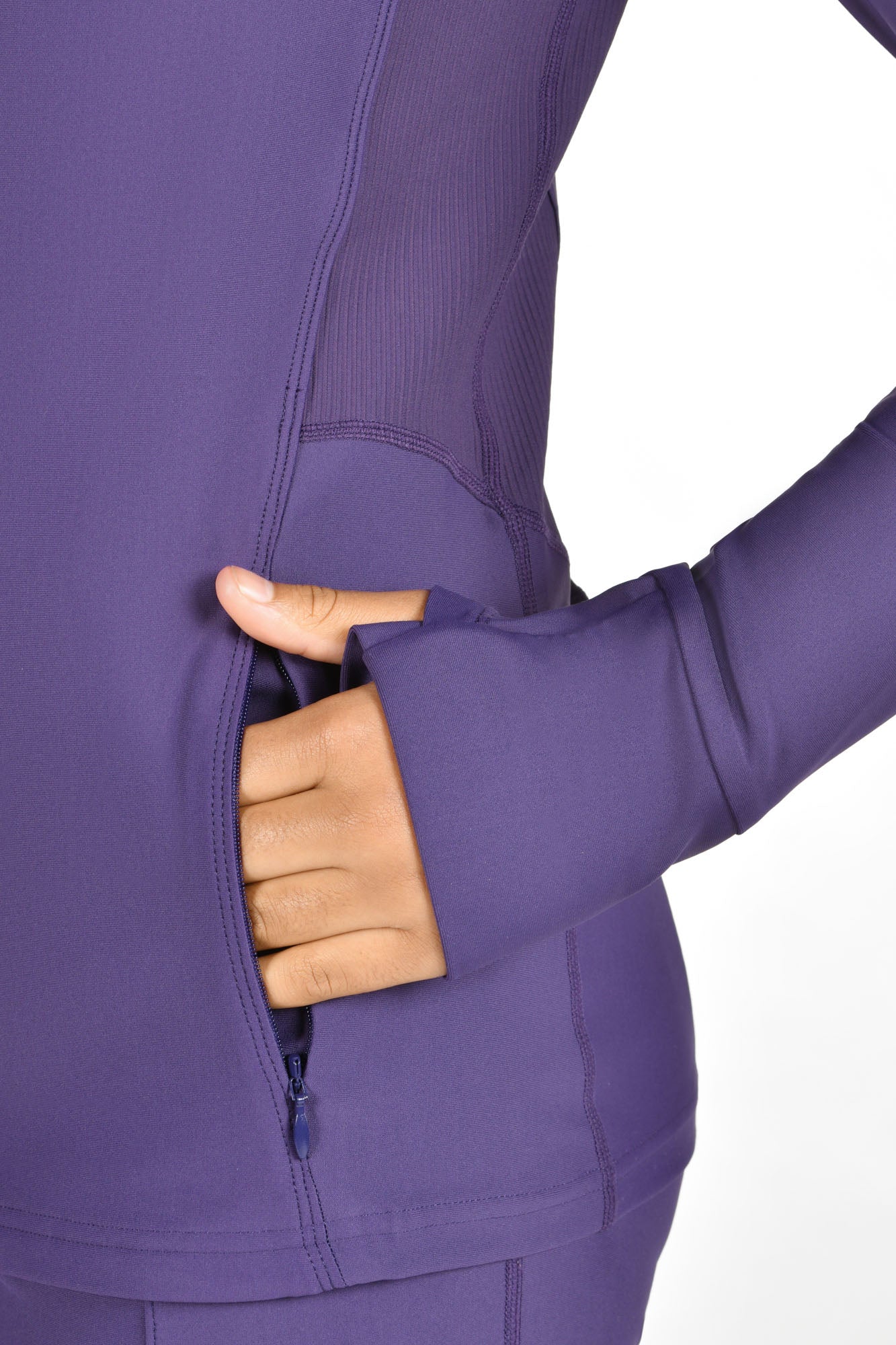 Maple Half Zip Pullover in Mulberry Purple - Image 3