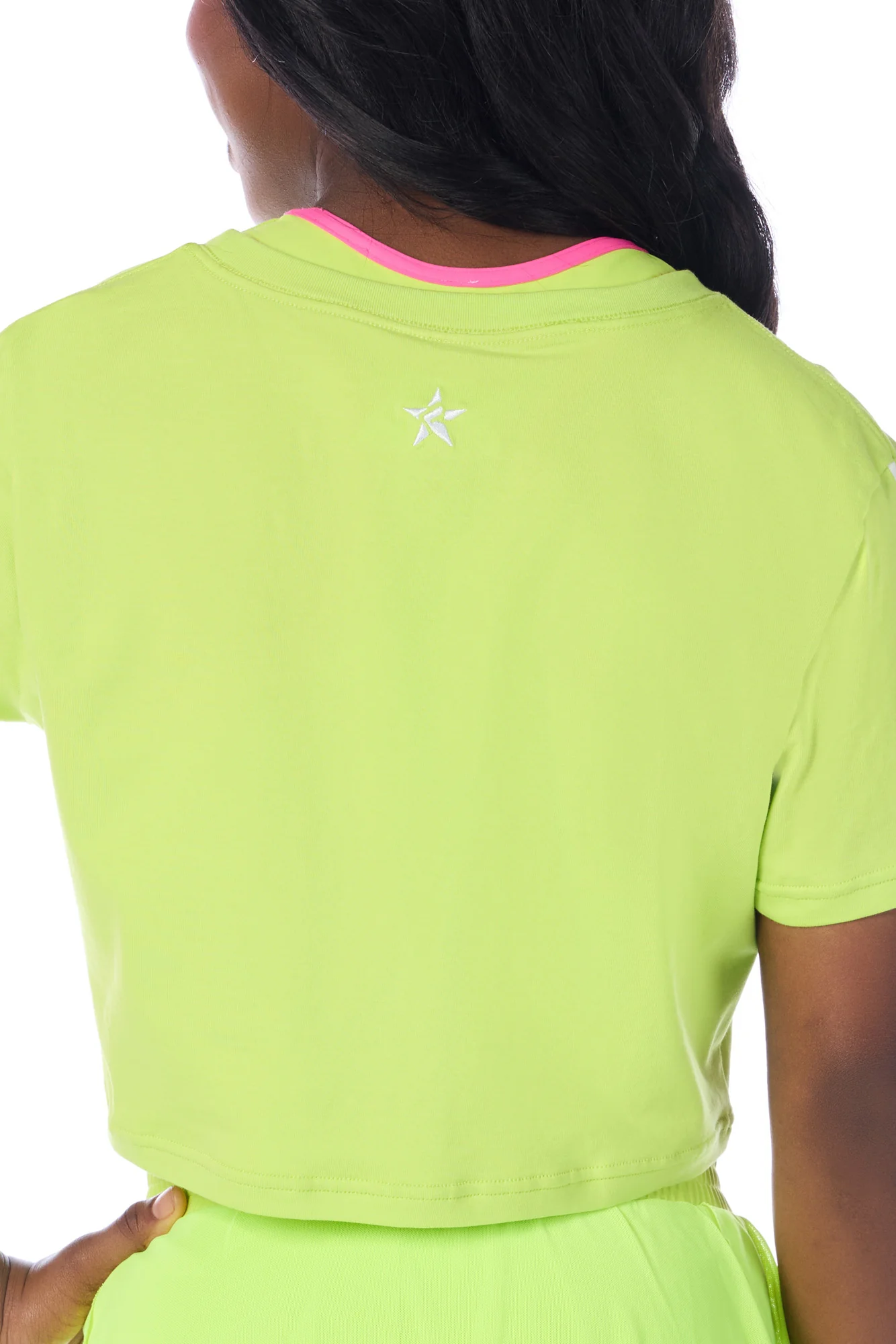 Nash Camp Cropped Tee in Chartreuse - SPECIAL ORDER - Image 2