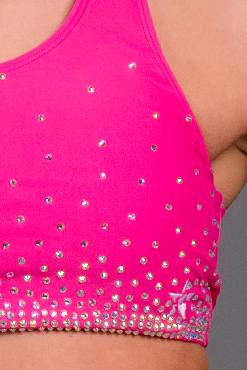 On the Go Sports Bra in Hyper Pink Crystal - Image 4