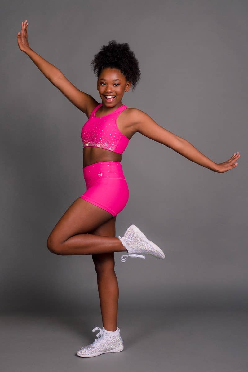 On the Go Sports Bra in Hyper Pink Crystal - Image 5