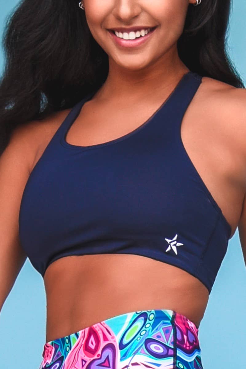 On the Go Sports Bra in Navy - Image 6