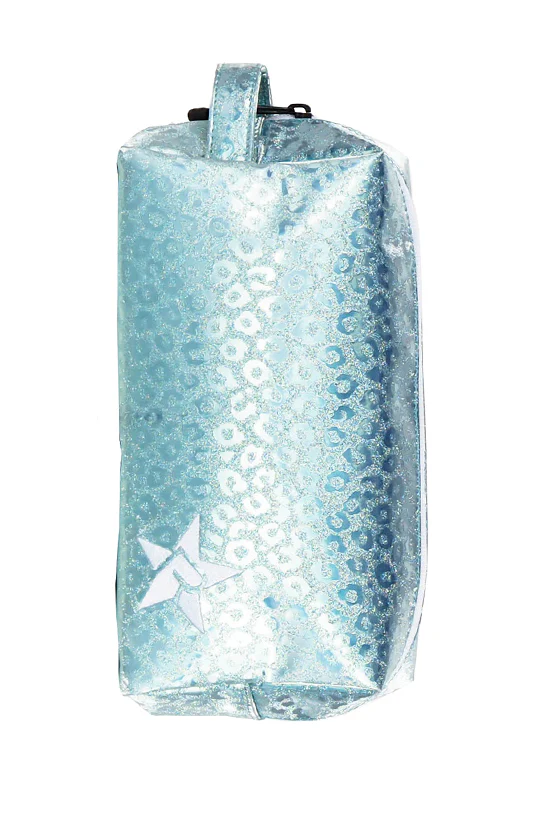 Leopard in Pixie Dust Rebel Makeup Bag with White Zipper - Image 2