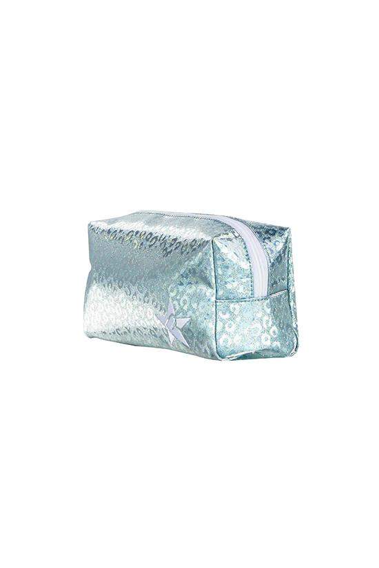 Leopard in Pixie Dust Rebel Makeup Bag with White Zipper - Image 3