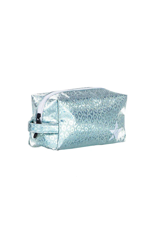 Leopard in Pixie Dust Rebel Makeup Bag with White Zipper - Image 4