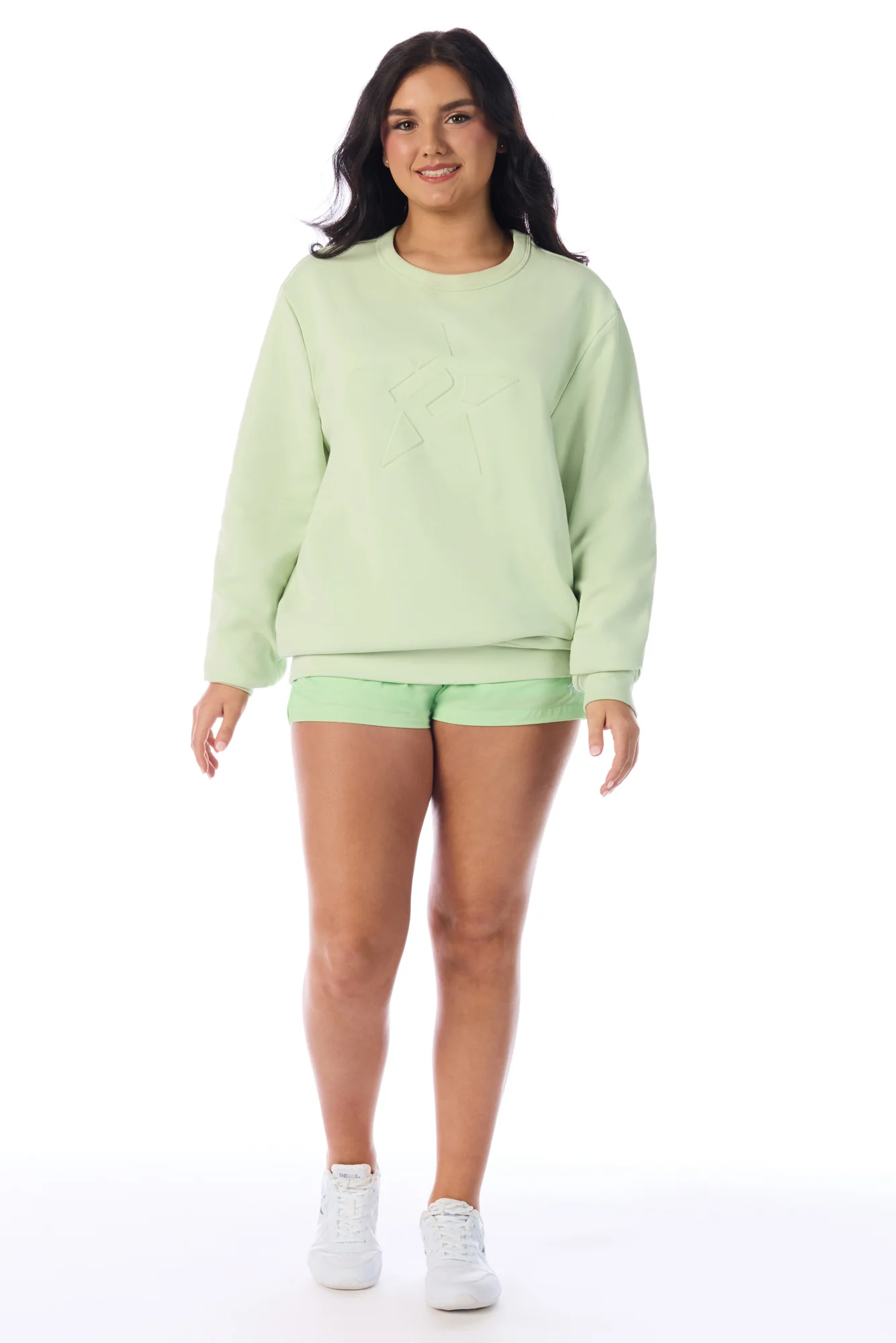 Pullover in Pistachio Embossed Rebel Mark - Image 4