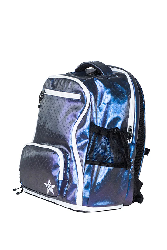 Embossed in Purple Rebel Baby Dream Bag with White Zipper - Image 3