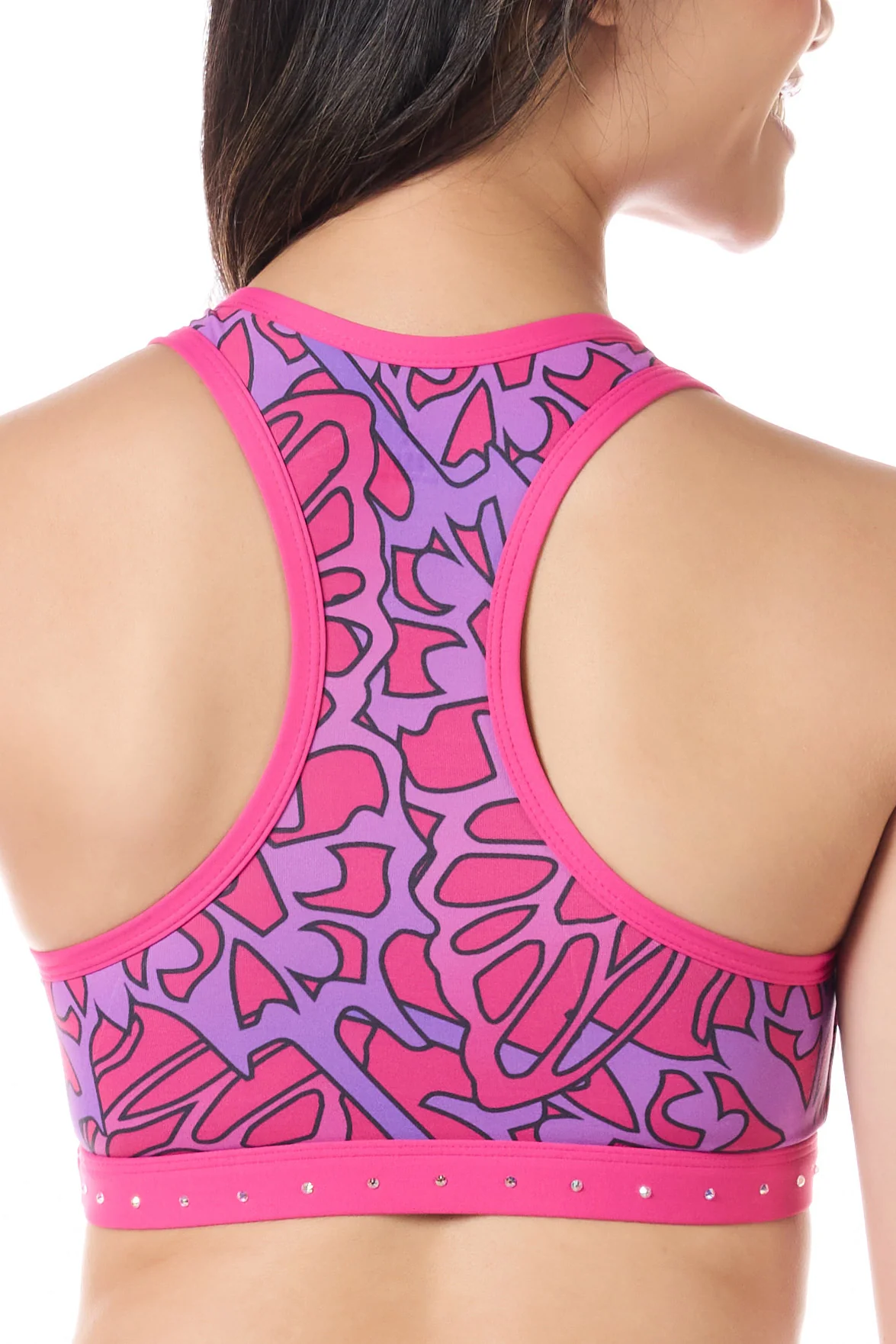 Rebel Against Bullying Sports Bra in Pink Fusion - Image 2