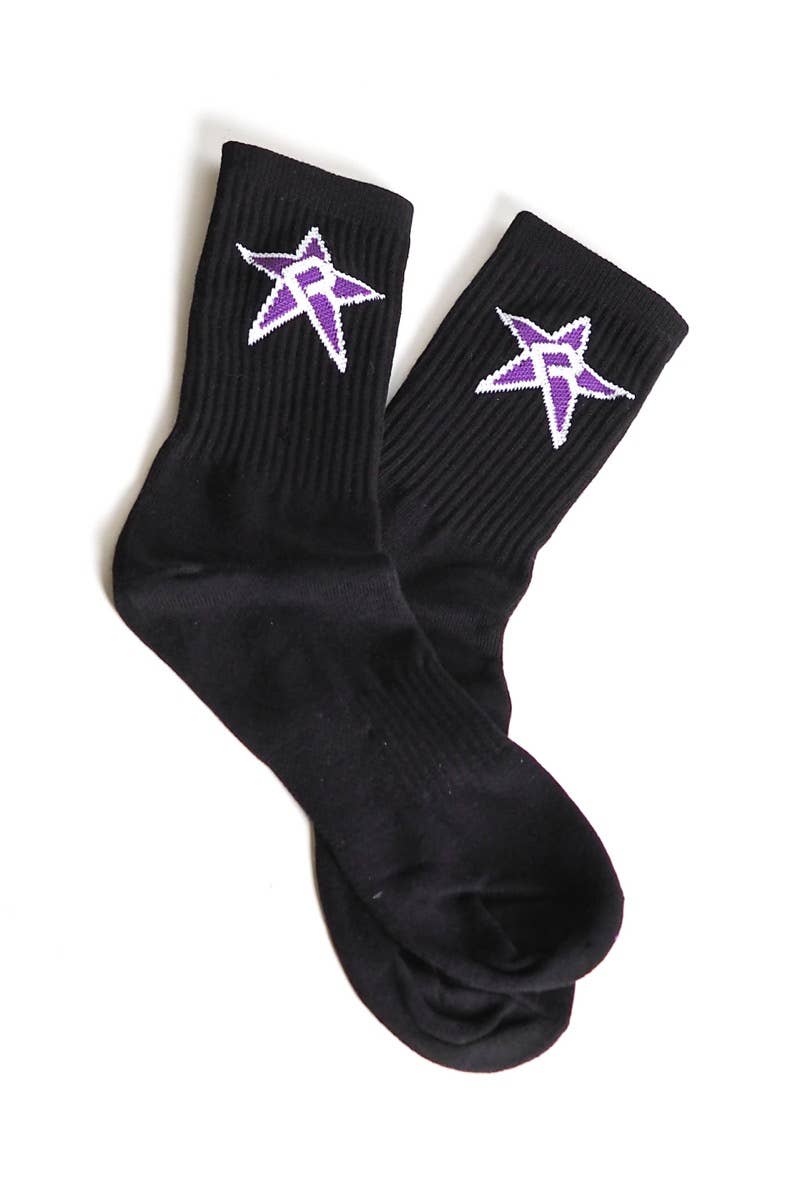 Rebel Crew Socks in Black Adult
