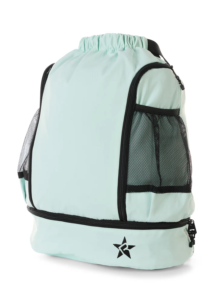 Rebel Drawstring Tote Bag in Light Aqua - Image 2