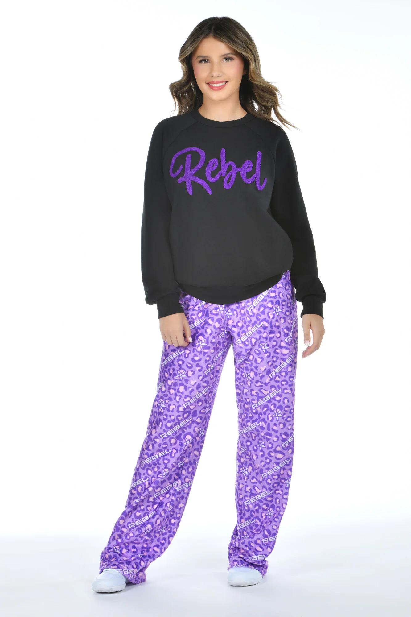 Wild Side Lounge Pants in Purple Leopard - Image 4