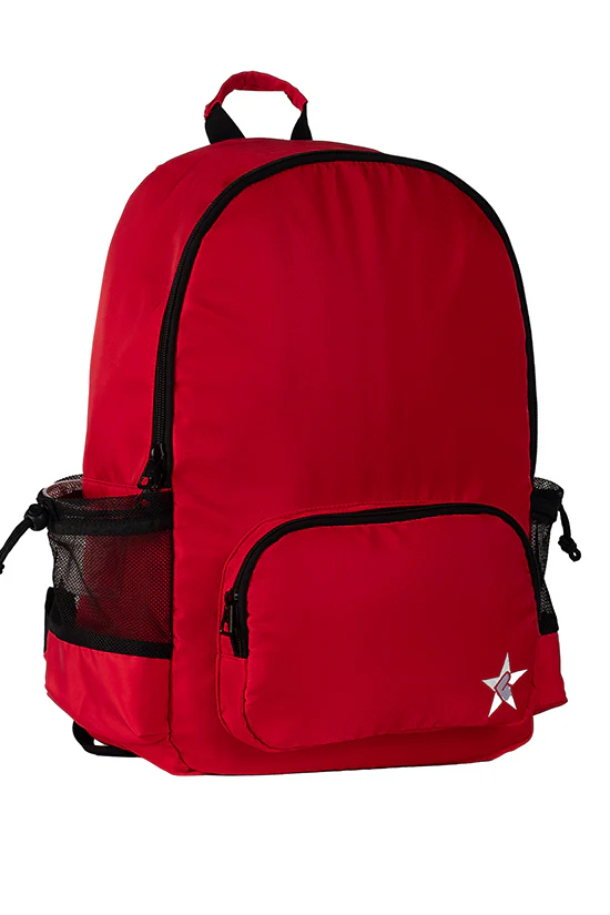 Satin in Red Rebel Raven Backpack with Black Zipper - Image 3