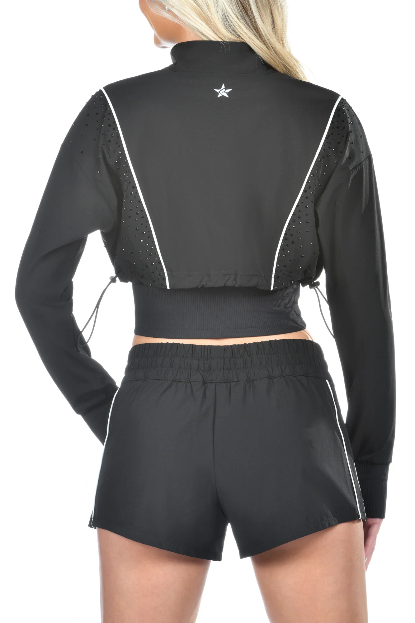 Rebel Surge Cropped Jacket in Black - Image 2