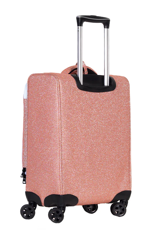 Rose Gold Rebel Dream Luggage with White Zipper - Image 4