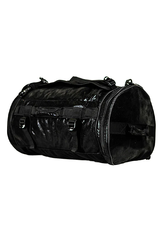 Faux Suede in Black Rebel Round Duffle Backpack - Image 5