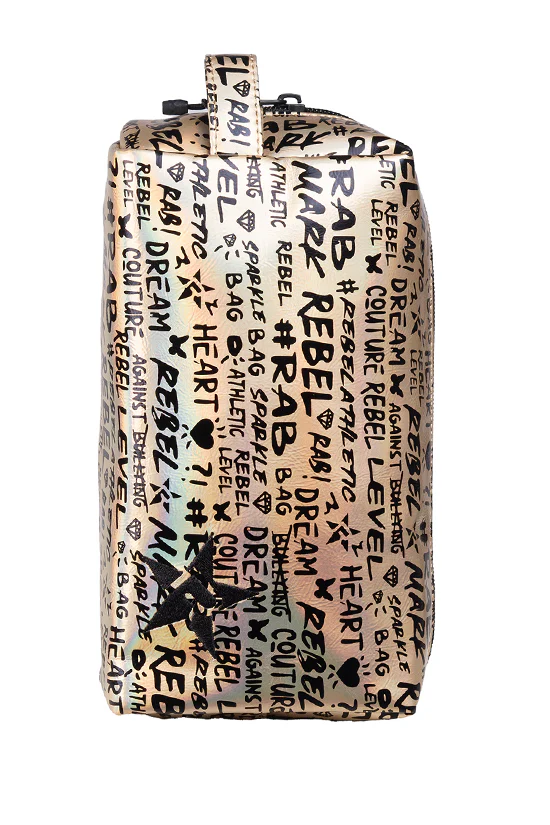 Signature in Black and Gold Rebel Makeup Bag with Black Zipper - Image 2