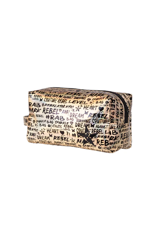 Signature in Black and Gold Rebel Makeup Bag with Black Zipper - Image 3