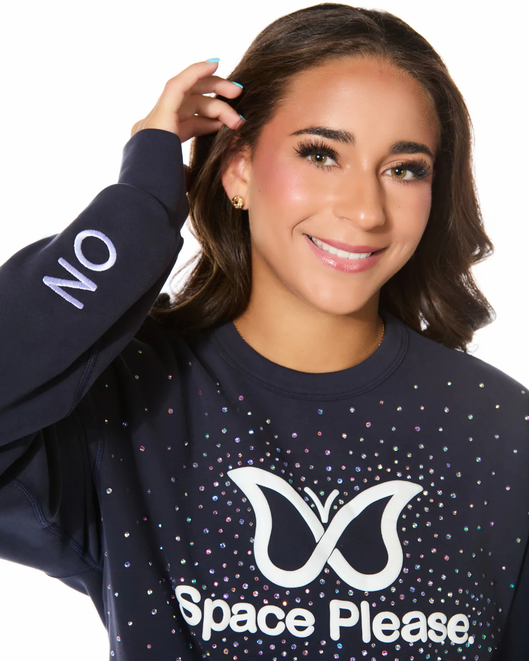 Space Please Pullover in Navy - Image 3