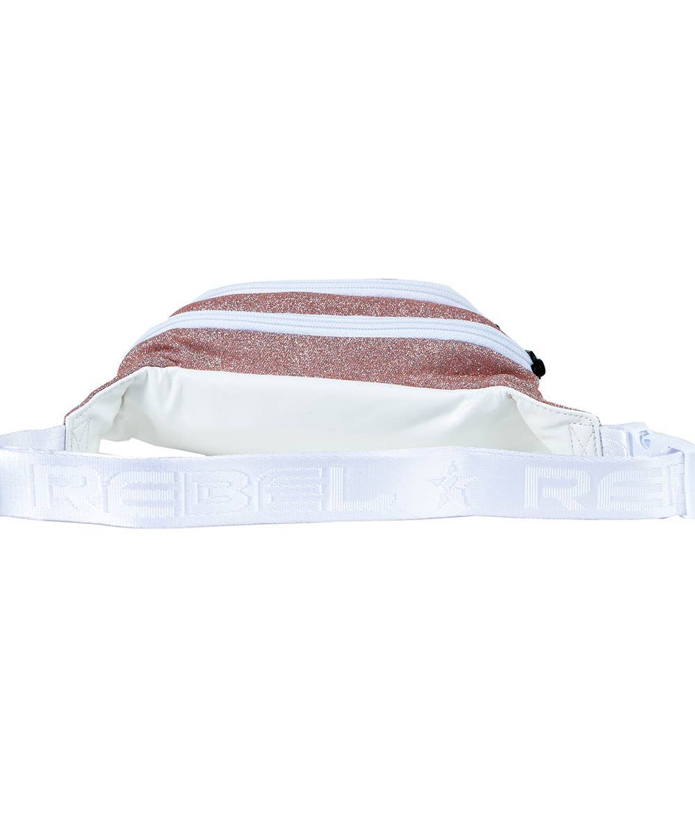 Rose Gold Youth Rebel Fanny Pack with White Zipper - Image 2